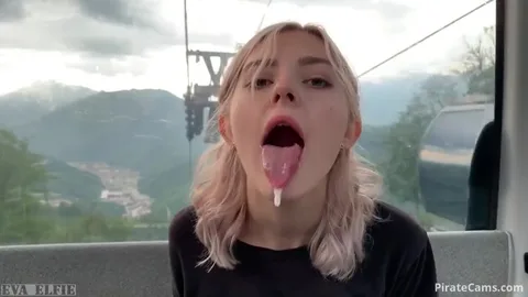 Riding Sochi gondola with cum in mouth? Not boring 😈