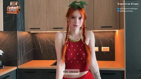 Strawberry gets banana birth 🫢 🔞
