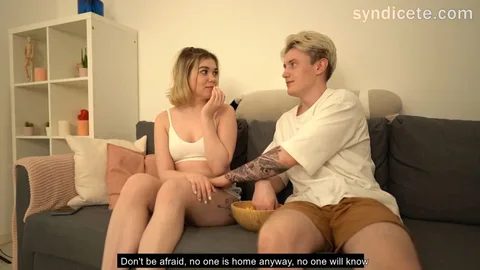 Sister walks in, movie pauses — then she joins 😏