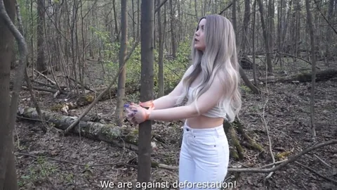 Tied in the woods, suck me publicly 🌲