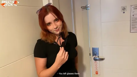 Redhead finds excuse to enter stranger’s room and fuck