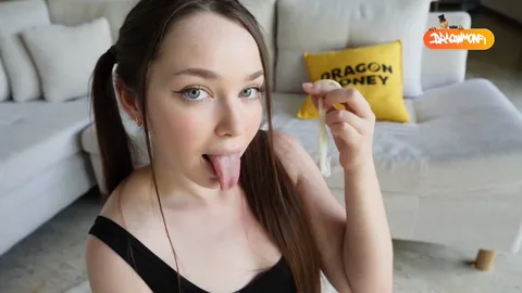 Fucked hard, fingered butt, got creampie — licked condom sperm