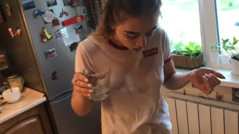 Fucked her on kitchen counter to shut her up