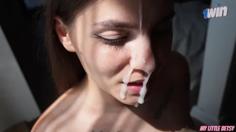 She bent over and sucked deep — I creamed her face