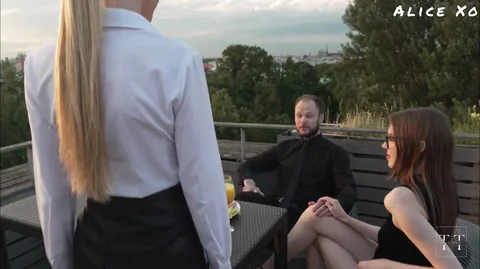 Fucked the waitress and the girl both in public toilet — frame