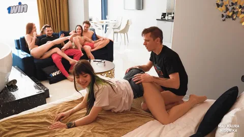 Orgy at friends' place but I only fuck you — love! 🫦 — frame