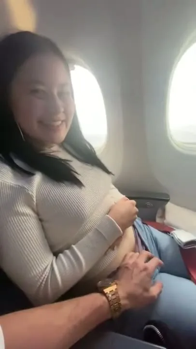 Don't be bored on the plane β slide hand in panties and cum public π β frame