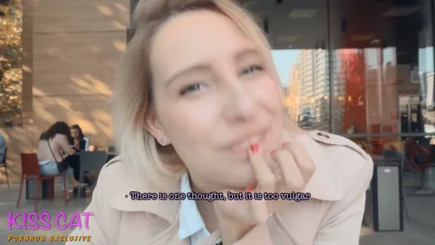 Came in her mouth, then gave her coffee to wash it down — frame