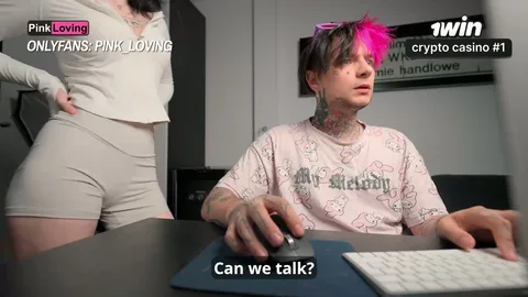 She wants to squirt so bad she'll fuck his hand and the desk — frame