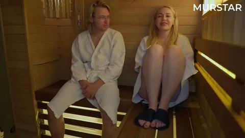 Sauna sex needs a wet pussy, even guys know that — frame
