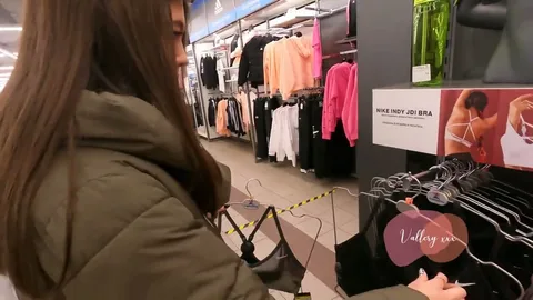 She took a chance, giving tired guy blowjob in Nike fitting room — frame
