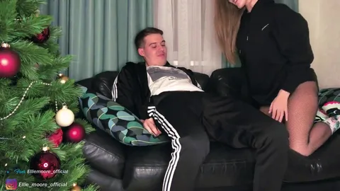 Got another gift — immediately softened up and climbed on his cock — frame