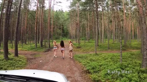Forest ride ends with three girls going wild 😈 — frame