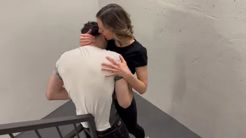Threesome in stairwell — almost got caught 🚪 — frame