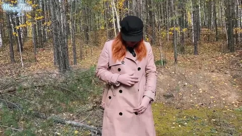 Redhead strips in woods hoping for hot sex, gets cold — frame