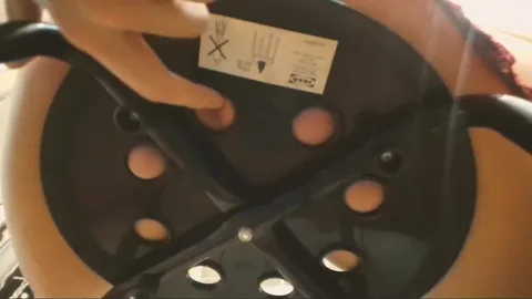 Young wife straddles chair, gets creampie after — frame