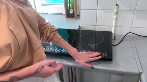 Naive busty client shocked by price, opens legs — frame