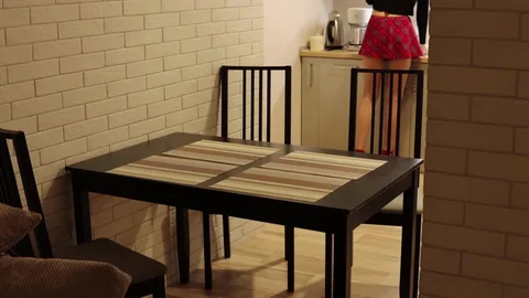 Spill cum from pussy into coffee so husband won’t know — frame