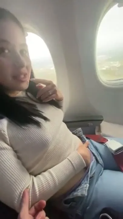 Don't be bored on the plane β slide hand in panties and cum public π β frame