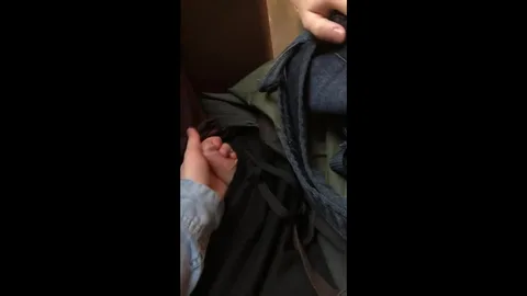 Student girl jerks off friend and swallows cum in mall — frame