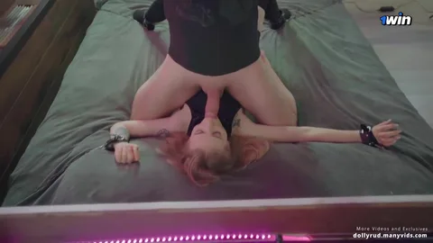 Tied up but still rides his cock — sex addict — frame