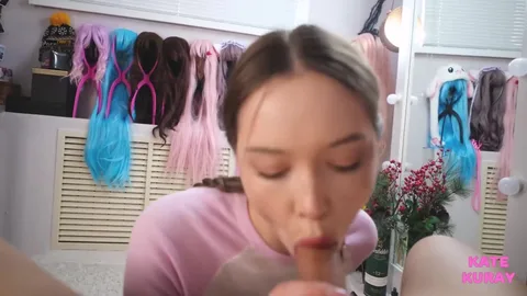 Gently licked cock and smeared cum all over beautiful body — frame