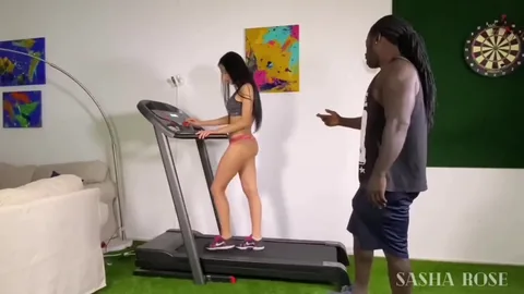 Walking with his cock inside her pussy motivates her — frame