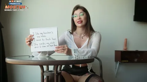 I cum on my teacher's face from my own cock 🥵 — frame