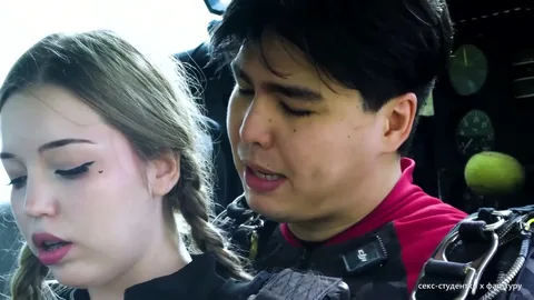 Cheating while skydiving — instructor’s cum in her mouth 😱 — frame