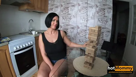 Mom lost Jenga on purpose to get her son's cock π β frame