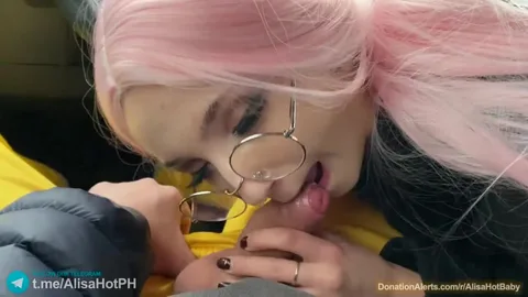 Gift that turns date into anal, pink-haired girl π β frame