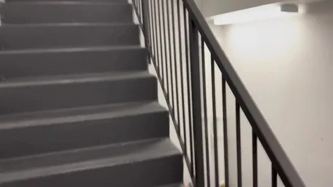 Threesome in stairwell — almost got caught 🚪 — frame