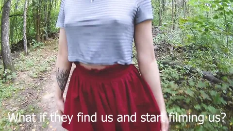 Girl lifts skirt in park for pickup fuck — frame