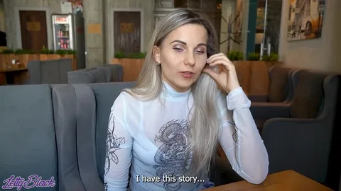 Sitting in cafe, climaxing — don't be surprised, I control her orgasms — frame