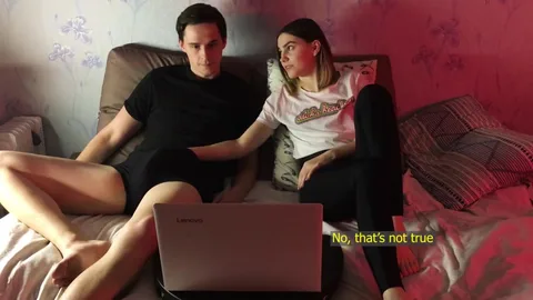 Bored of movie, she grabs his cock under laptop π β frame