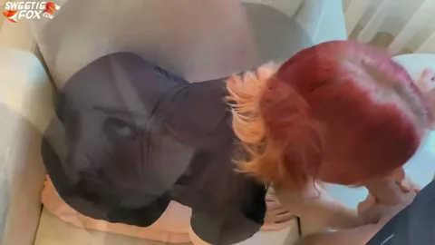 Redhead finds excuse to enter stranger’s room and fuck — frame