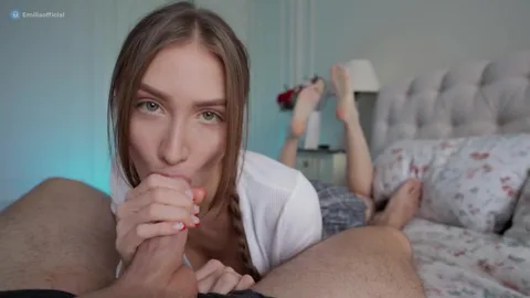 Pussy fucked, legs covered in cum — another student blessed — frame