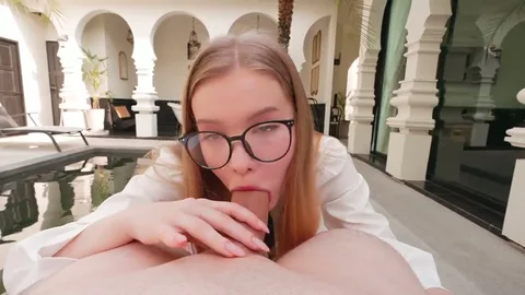 She climbed on cock herself — face got cum, I was just sunbathing — frame