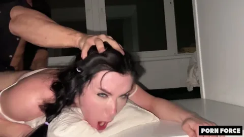 Grabbed her hair and impaled her on cock — yeah, this fuck angle works — frame