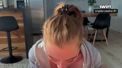 Didn't know she'd suck so fast — pulled out, she's already sucking — frame