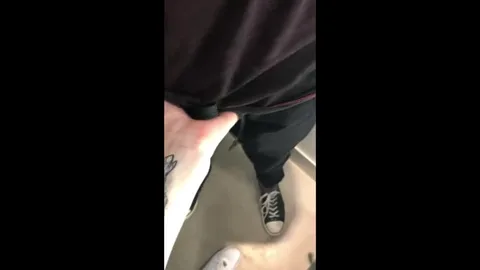 Student girl jerks off friend and swallows cum in mall — frame
