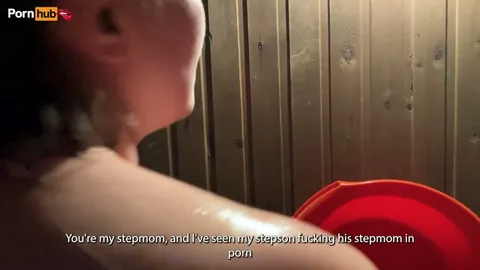 Stop peeping, want to fuck mom? Enter the sauna — frame