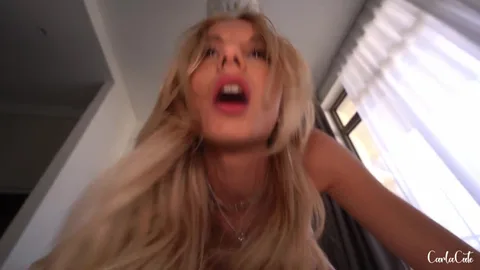 I filled her with cum, she begs for more on face — frame