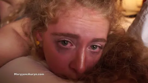 Blushing and passing out from choking and orgasm — frame