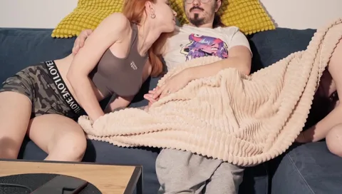 My boyfriend's cock in my mouth while she watches — frame
