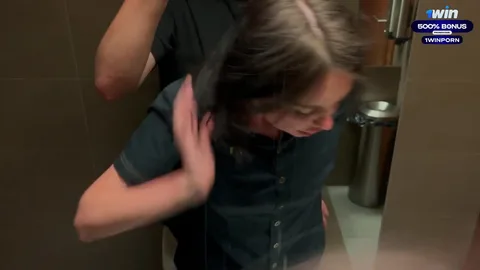 Swallow deeper and that’s it — started sucking in public toilet 😈 — frame
