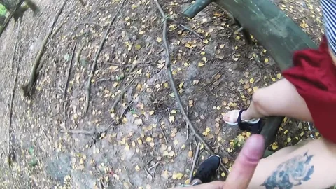 Girl lifts skirt in park for pickup fuck — frame