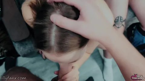 How could you? Kneeling, took another's cum in mouth — frame