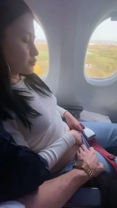 Don't be bored on the plane β slide hand in panties and cum public π β frame