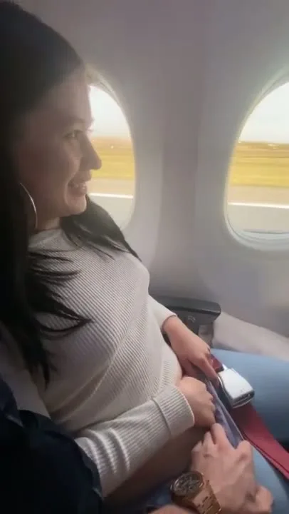 Don't be bored on the plane β slide hand in panties and cum public π β frame